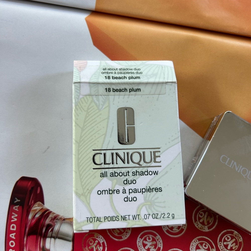 Clinique All About Shadow Duo – Shade 18 beach plum NIB Eyeshadow Compact - Picture 7 of 9